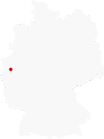 Deutschlandkarte mit roter Markierung für den Standort der Agentur in Düsseldorf